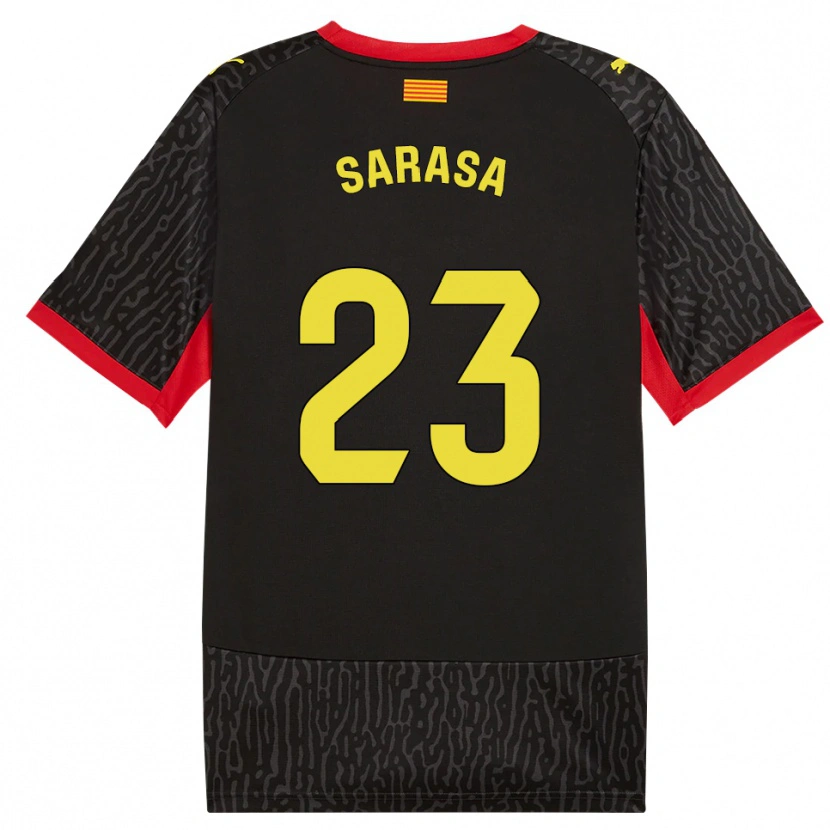 Danxen Dames Javi Sarasa #23 Zwart Geel Rood Uitshirt Uittenue 2026/27 T-Shirt