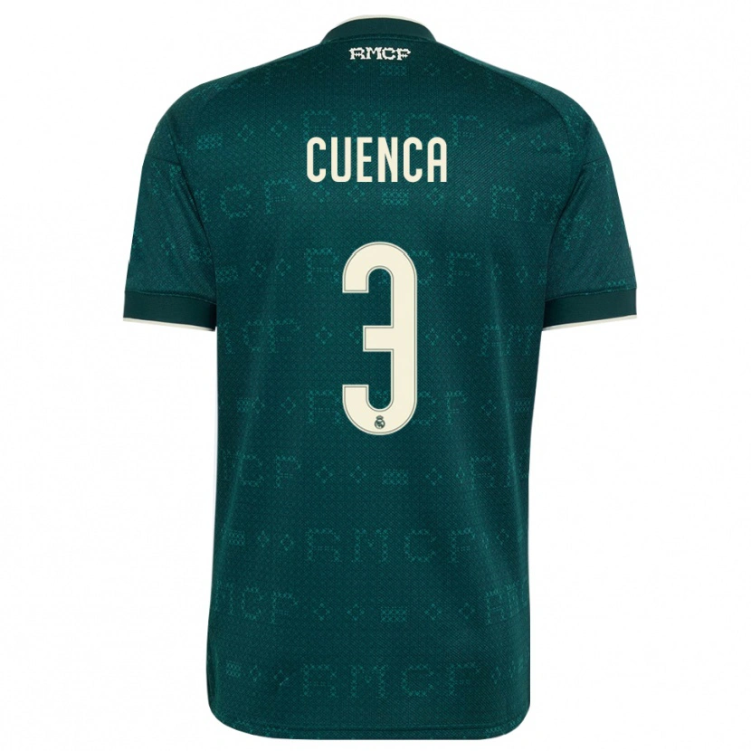 Danxen Dames David Cuenca #3 Donker Leigrijs Wit Uitshirt Uittenue 2026/27 T-Shirt