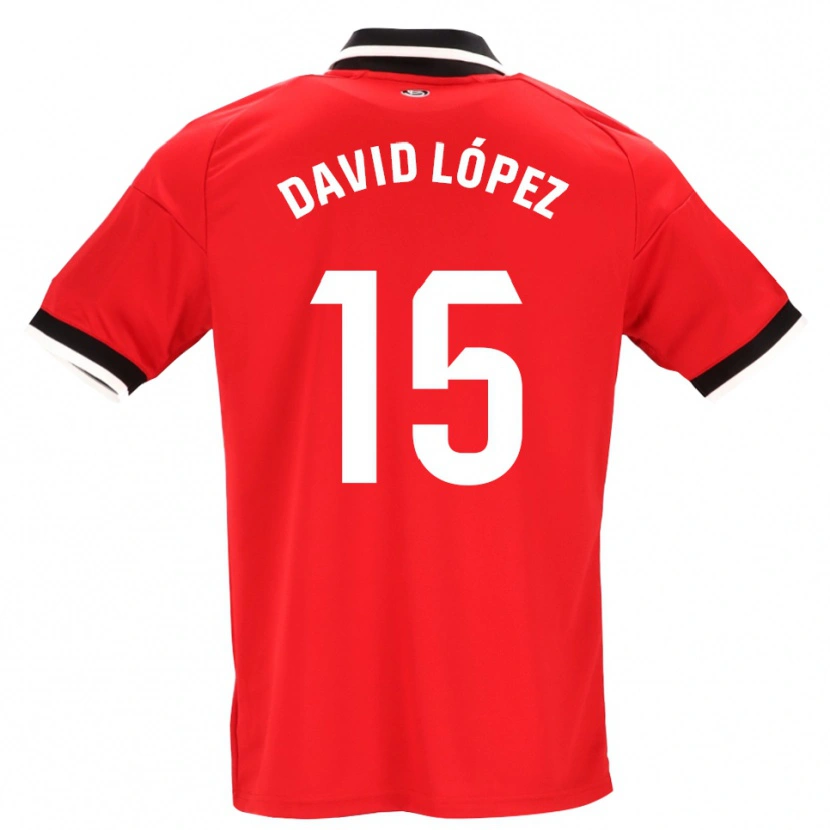Danxen Dames David López #15 Zwart Wit Rood Uitshirt Uittenue 2026/27 T-Shirt