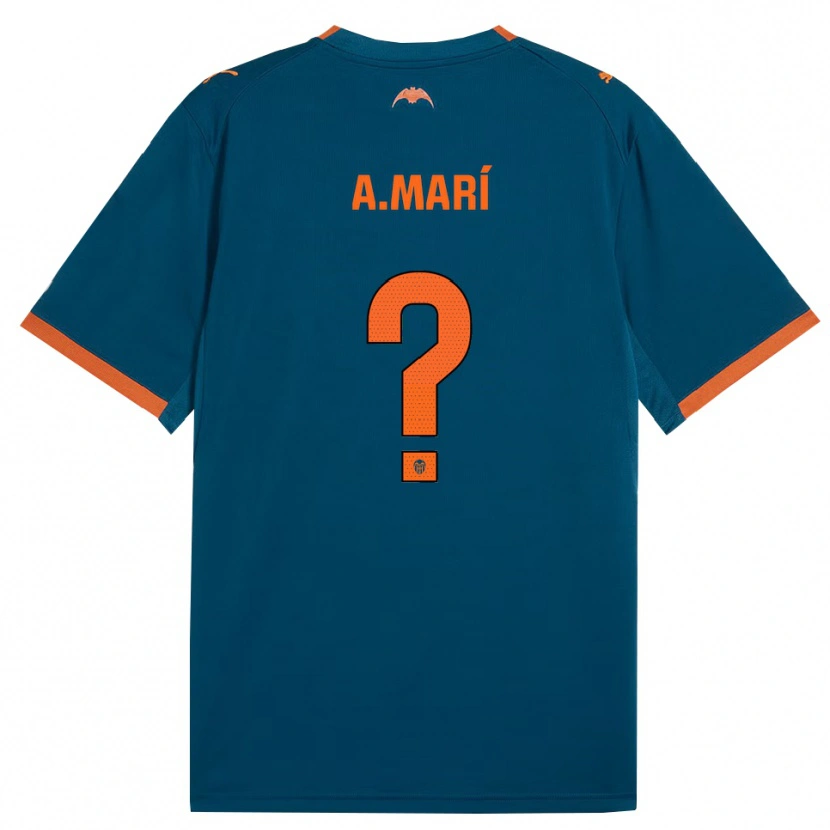 Danxen Dames Alberto Marí #0 Staalblauw Oranje Uitshirt Uittenue 2026/27 T-Shirt