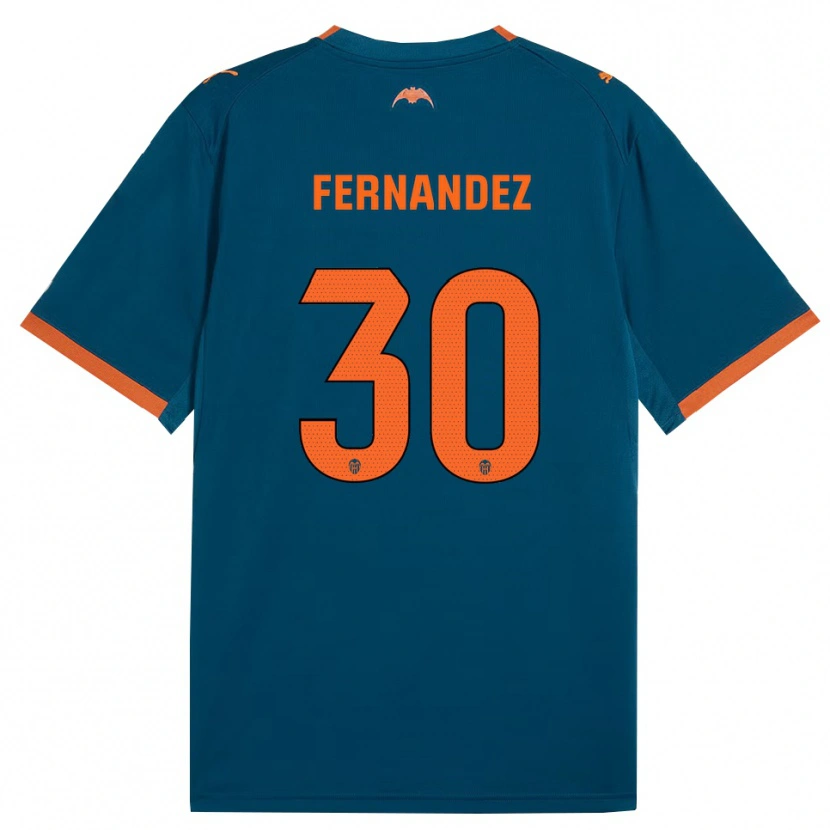 Danxen Dames Rubén Fernández #30 Staalblauw Oranje Uitshirt Uittenue 2026/27 T-Shirt