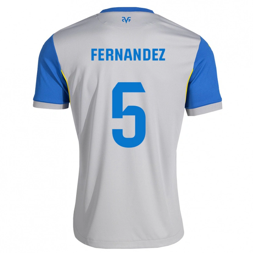 Danxen Dames Álvaro Fernández #5 Dodgerblauw Grijs Uitshirt Uittenue 2026/27 T-Shirt