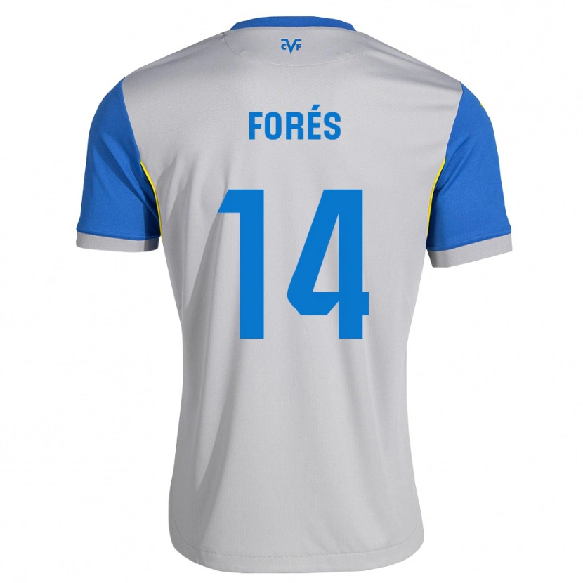 Danxen Dames Arnau Forés #14 Dodgerblauw Grijs Uitshirt Uittenue 2026/27 T-Shirt