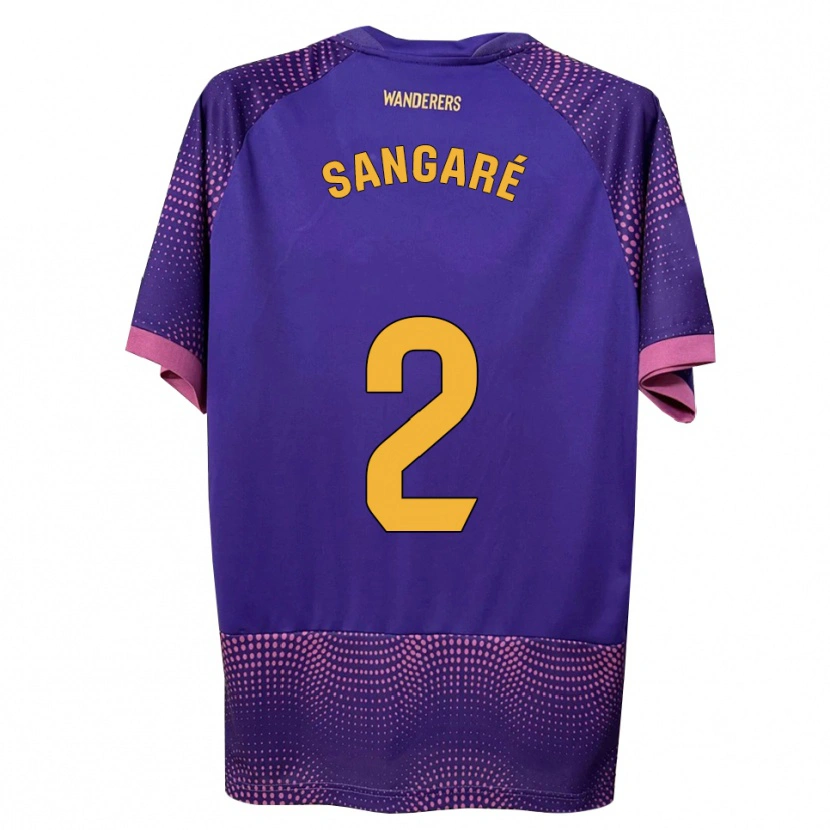 Danxen Dames Buba Sangaré #2 Paars Wit Roze Uitshirt Uittenue 2026/27 T-Shirt