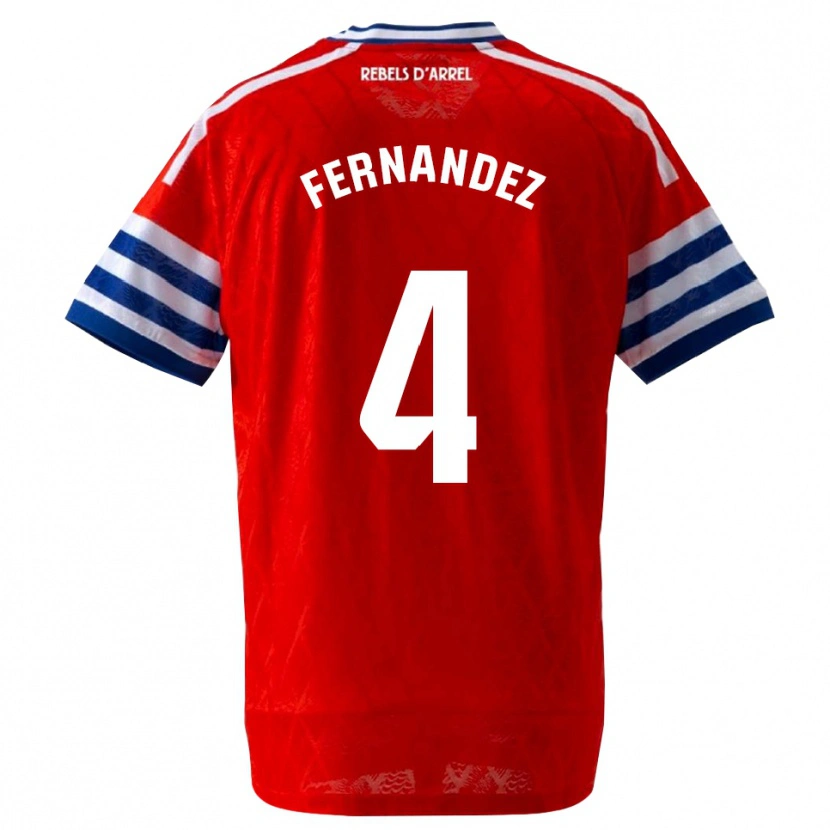 Danxen Dames Marcos Fernández #4 Koninklijk Blauw Rood Uitshirt Uittenue 2026/27 T-Shirt