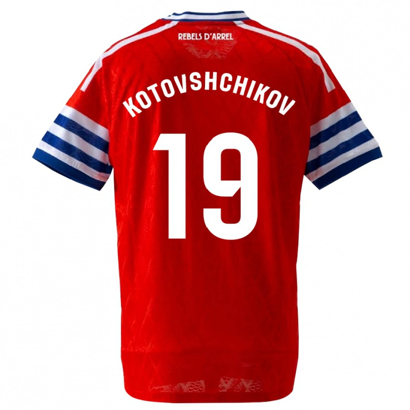 Danxen Dames Makar Kotovshchikov #19 Koninklijk Blauw Rood Uitshirt Uittenue 2026/27 T-Shirt