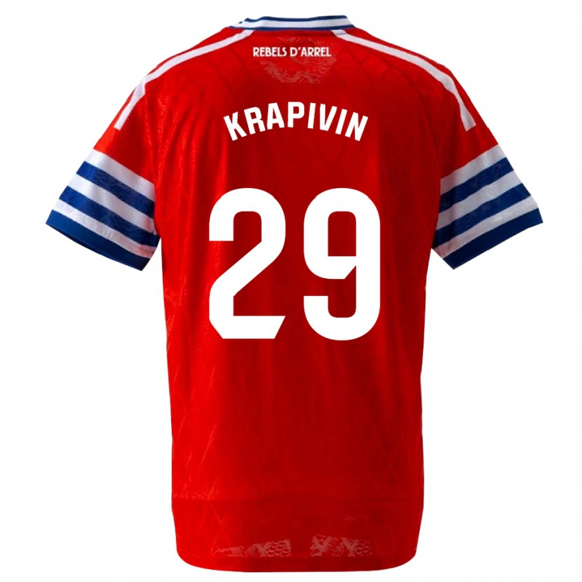Danxen Dames Yegor Krapivin #29 Koninklijk Blauw Rood Uitshirt Uittenue 2026/27 T-Shirt