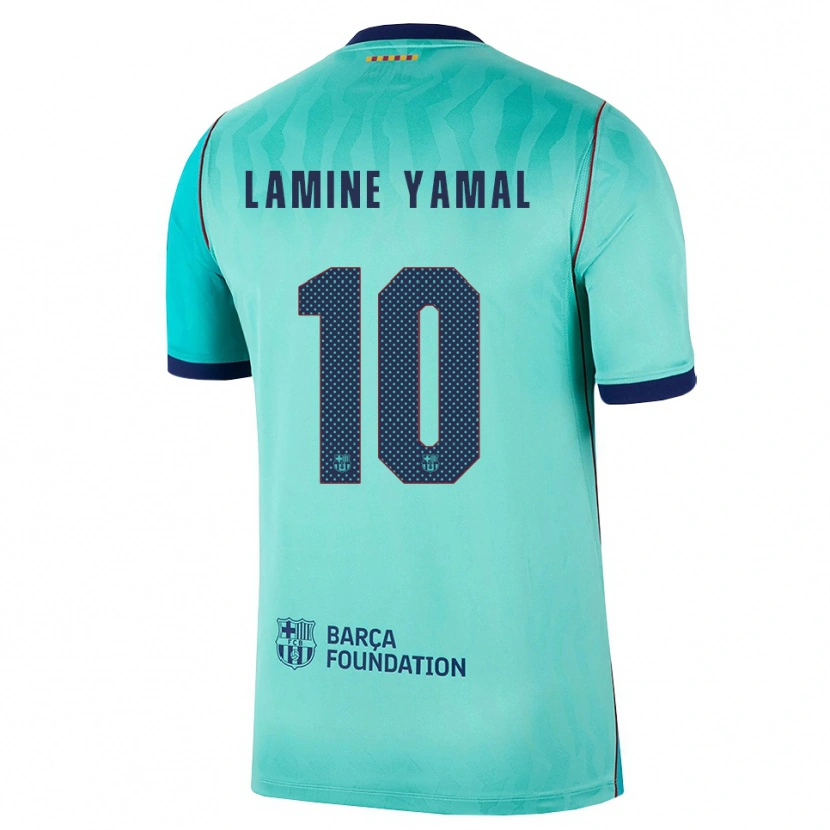 Danxen Dames Lamine Yamal #10 Aqua Donker Turquoise Koninklijk Blauw Thuisshirt Derde Tenue 2026/27 T-Shirt
