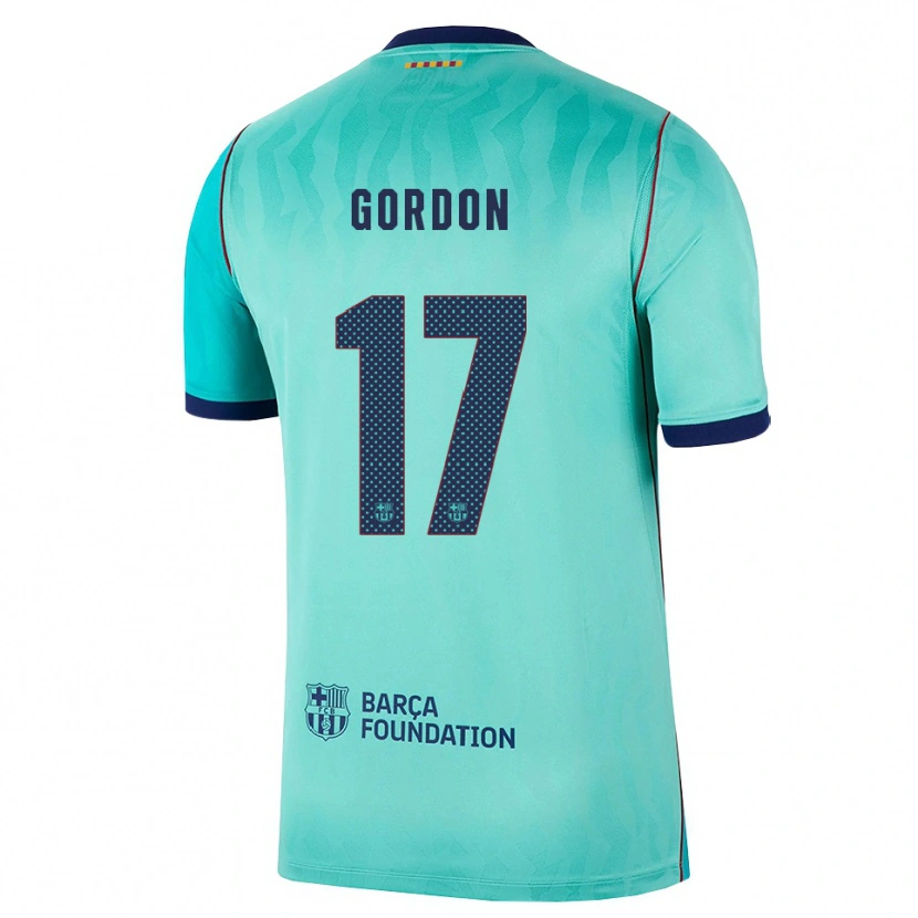 Danxen Dames Anthony Gordon #17 Aqua Donker Turquoise Koninklijk Blauw Thuisshirt Derde Tenue 2026/27 T-Shirt