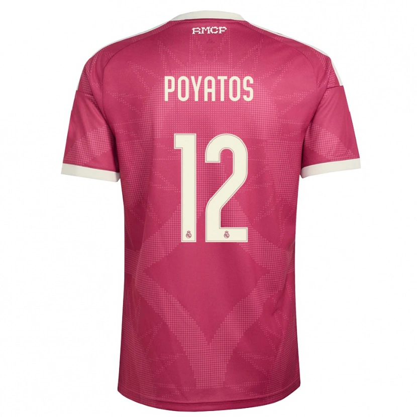 Danxen Dames Marco Poyatos #12 Bleek Violet Rood Wit Thuisshirt Derde Tenue 2026/27 T-Shirt