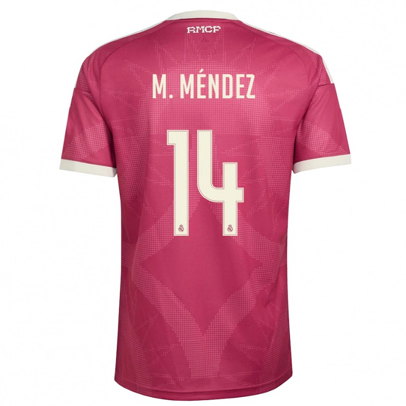 Danxen Dames María Méndez #14 Bleek Violet Rood Wit Thuisshirt Derde Tenue 2026/27 T-Shirt