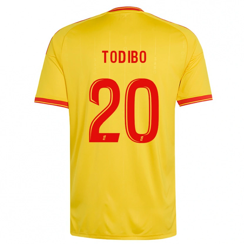 Danxen Kinderen Jean-Clair Todibo #20 Goud Oranje Rood Thuisshirt Thuistenue 2026/27 T-Shirt