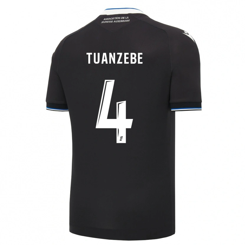 Danxen Kinderen Axel Tuanzebe #4 Zwart Blauw Wit Uitshirt Uittenue 2026/27 T-Shirt