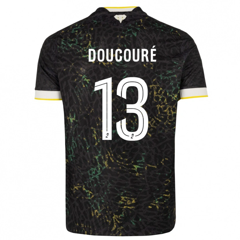 Danxen Kinderen Fodé Doucouré #13 Zwart Wit Geel Uitshirt Uittenue 2026/27 T-Shirt