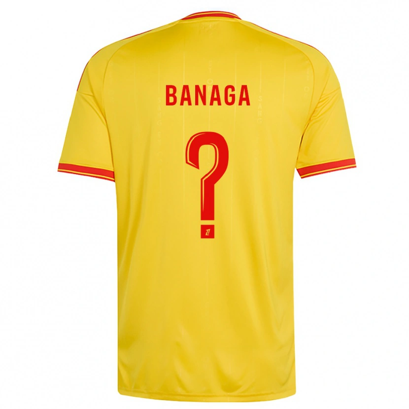Danxen Kinderen Mathéssendé Baud Banaga #0 Goud Oranje Rood Thuisshirt Thuistenue 2026/27 T-Shirt
