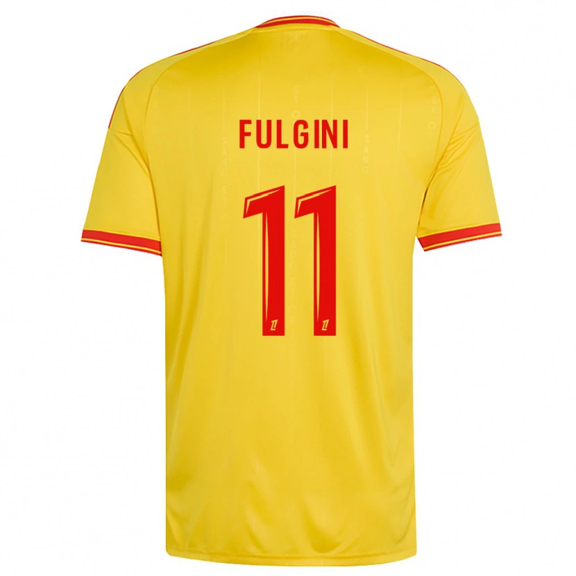 Danxen Kinderen Angelo Fulgini #11 Goud Oranje Rood Thuisshirt Thuistenue 2026/27 T-Shirt