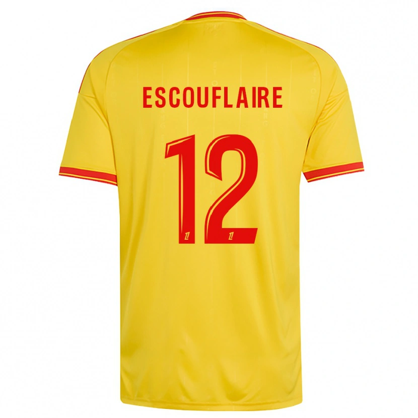 Danxen Kinderen Mattéo Escouflaire #12 Goud Oranje Rood Thuisshirt Thuistenue 2026/27 T-Shirt