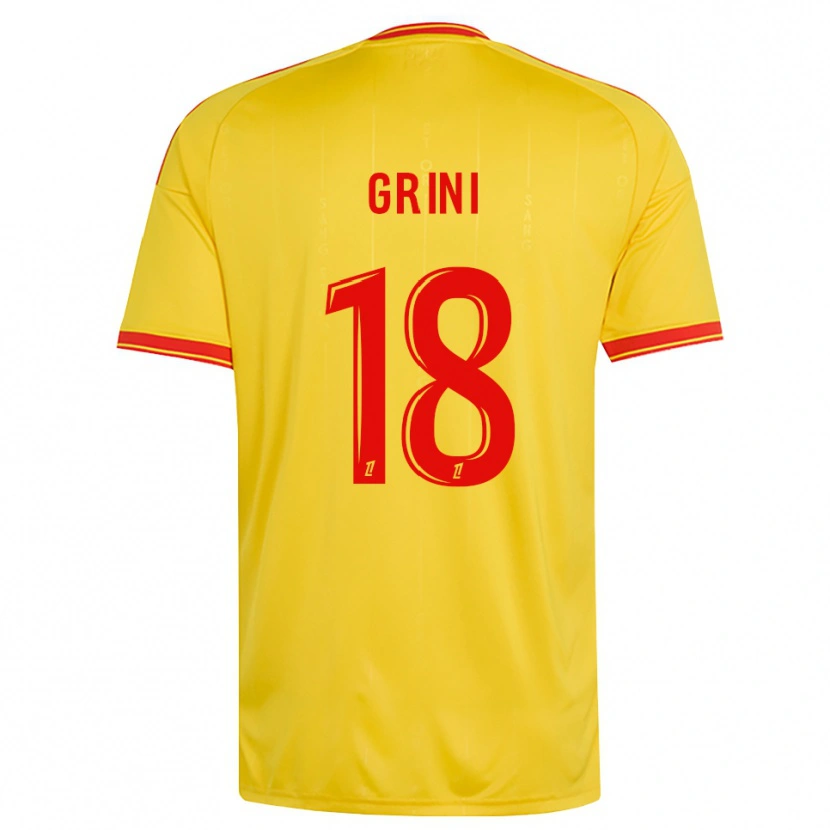 Danxen Kinderen Ilyes Grini #18 Goud Oranje Rood Thuisshirt Thuistenue 2026/27 T-Shirt