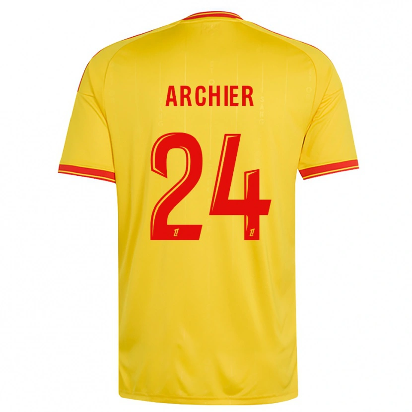 Danxen Kinderen Louann Archier #24 Goud Oranje Rood Thuisshirt Thuistenue 2026/27 T-Shirt