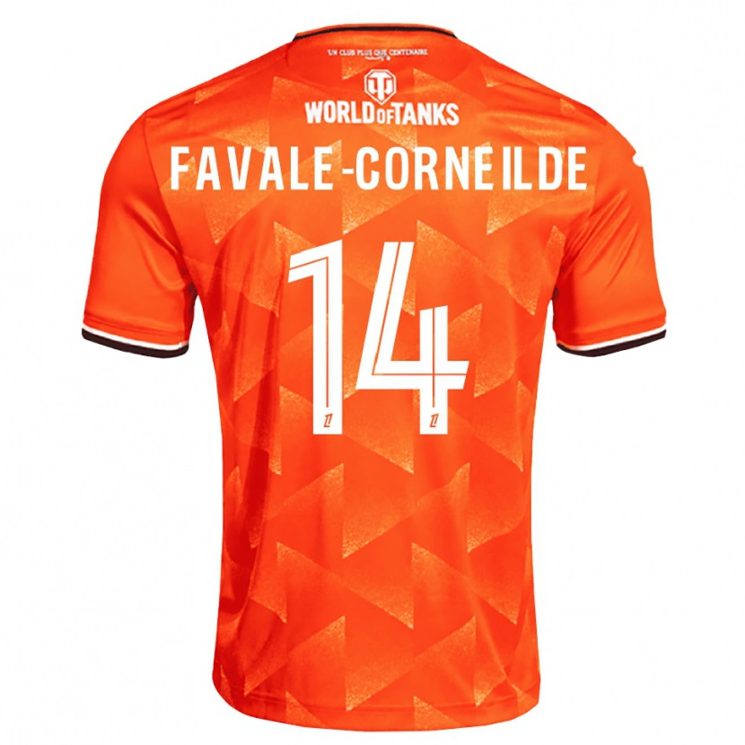 Danxen Kinderen Gianni Favale-Corneilde #14 Oranje Wit Zwart Thuisshirt Thuistenue 2026/27 T-Shirt