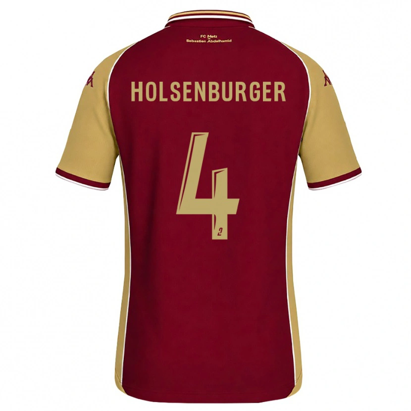Danxen Kinderen Ruben Holsenburger #4 Goudenrood Donkerrood Thuisshirt Thuistenue 2026/27 T-Shirt