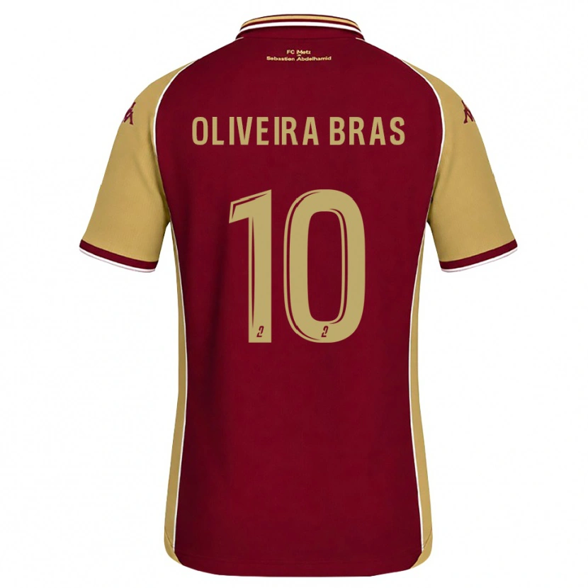 Danxen Kinderen Luisa Oliveira Bras #10 Goudenrood Donkerrood Thuisshirt Thuistenue 2026/27 T-Shirt