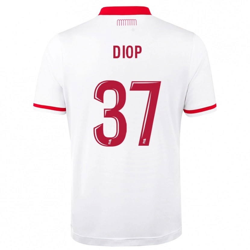Danxen Kinderen Edan Diop #37 Rood Wit Thuisshirt Thuistenue 2026/27 T-Shirt
