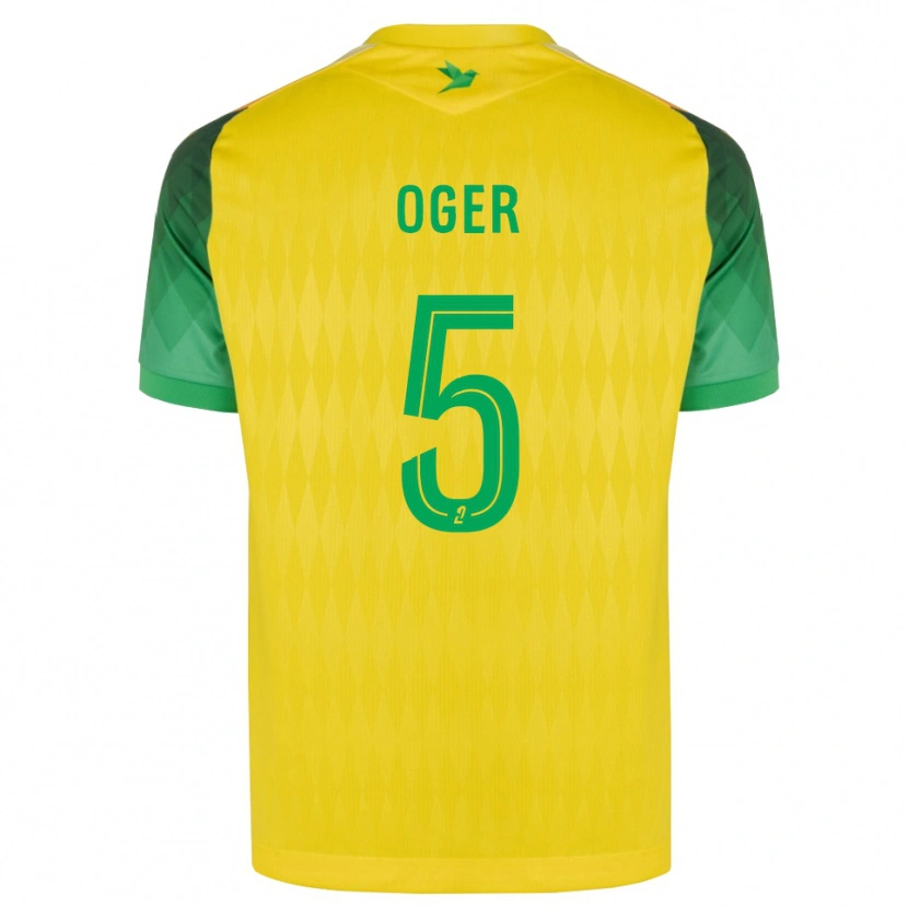 Danxen Kinderen Mathis Oger #5 Geel Groen Rood Thuisshirt Thuistenue 2026/27 T-Shirt