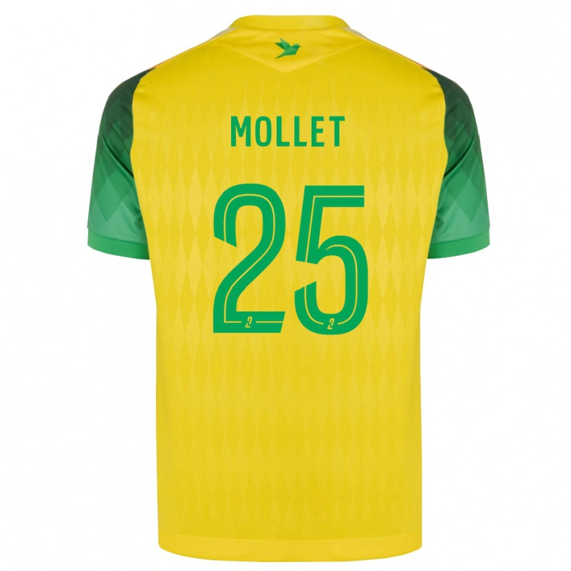 Danxen Kinderen Florent Mollet #25 Geel Groen Rood Thuisshirt Thuistenue 2026/27 T-Shirt