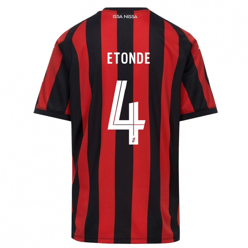 Danxen Kinderen Emeric Etonde #4 Rood Zwart Wit Thuisshirt Thuistenue 2026/27 T-Shirt