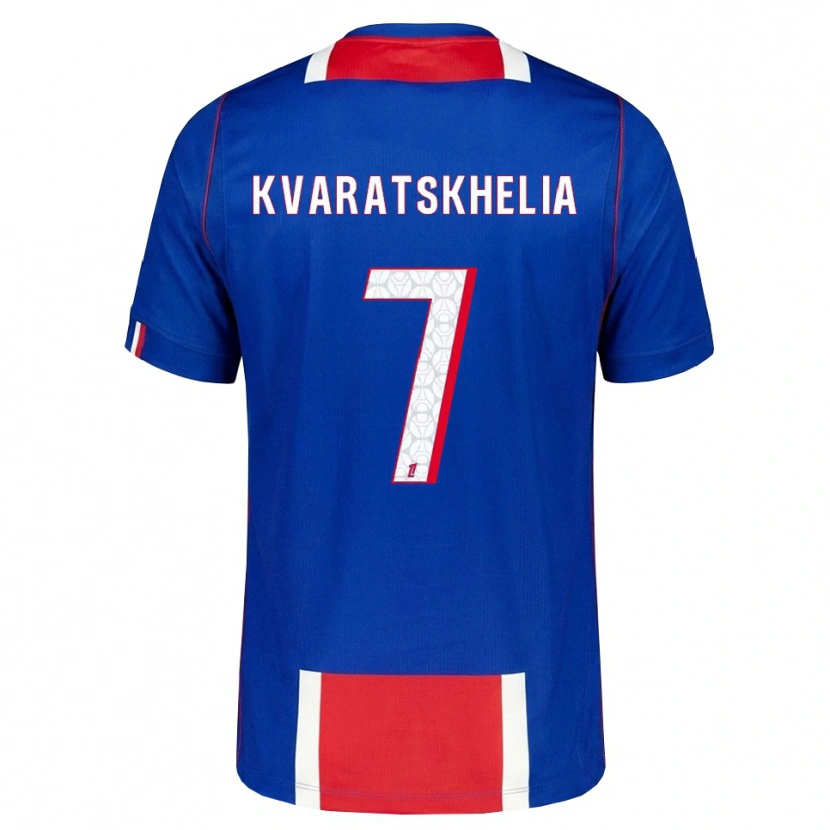 Danxen Kinderen Khvicha Kvaratskhelia #7 Rood Wit Blauw Thuisshirt Thuistenue 2026/27 T-Shirt