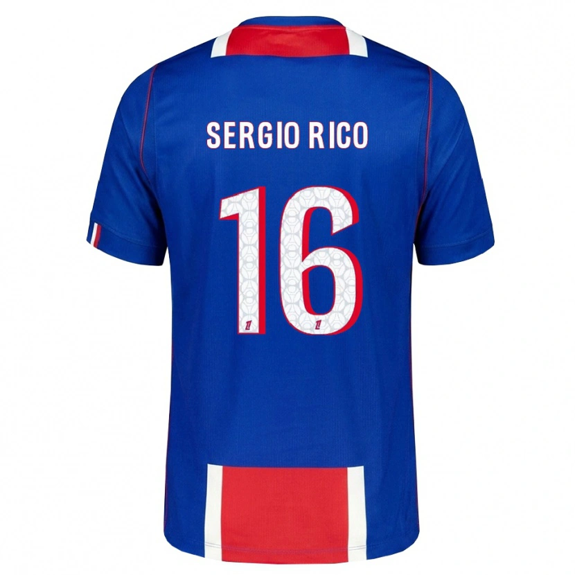 Danxen Kinderen Sergio Rico #16 Rood Wit Blauw Thuisshirt Thuistenue 2026/27 T-Shirt