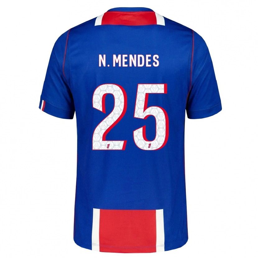 Danxen Kinderen Nuno Mendes #25 Rood Wit Blauw Thuisshirt Thuistenue 2026/27 T-Shirt