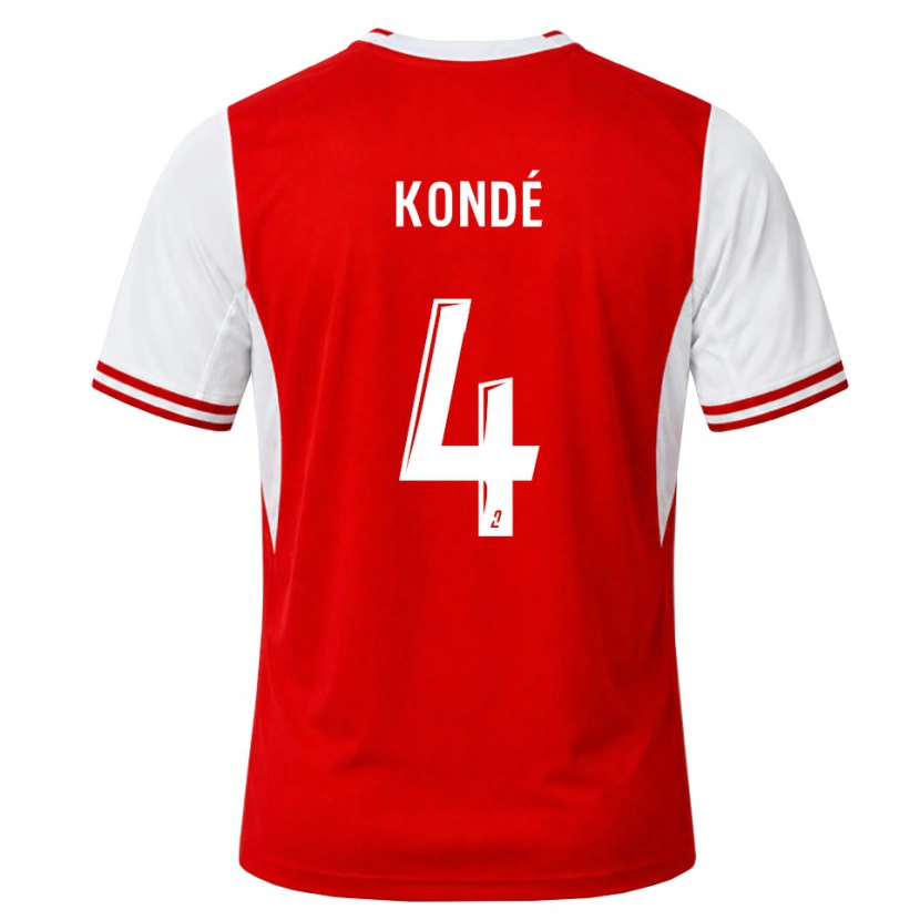 Danxen Kinderen Jean-Charles Kondé #4 Rood Wit Thuisshirt Thuistenue 2026/27 T-Shirt