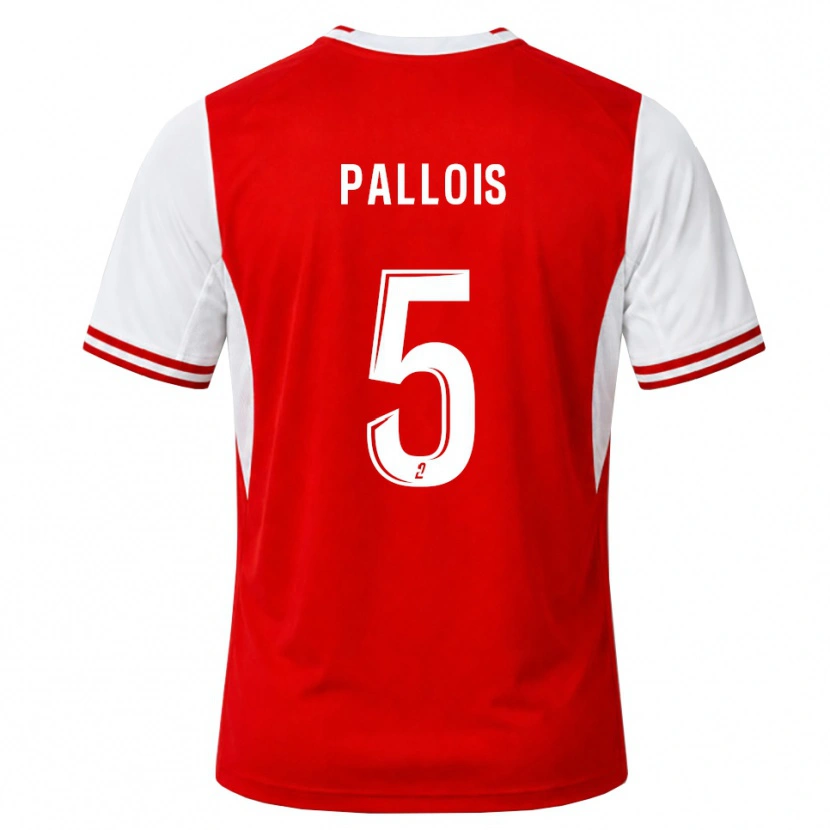Danxen Kinderen Nicolas Pallois #5 Rood Wit Thuisshirt Thuistenue 2026/27 T-Shirt