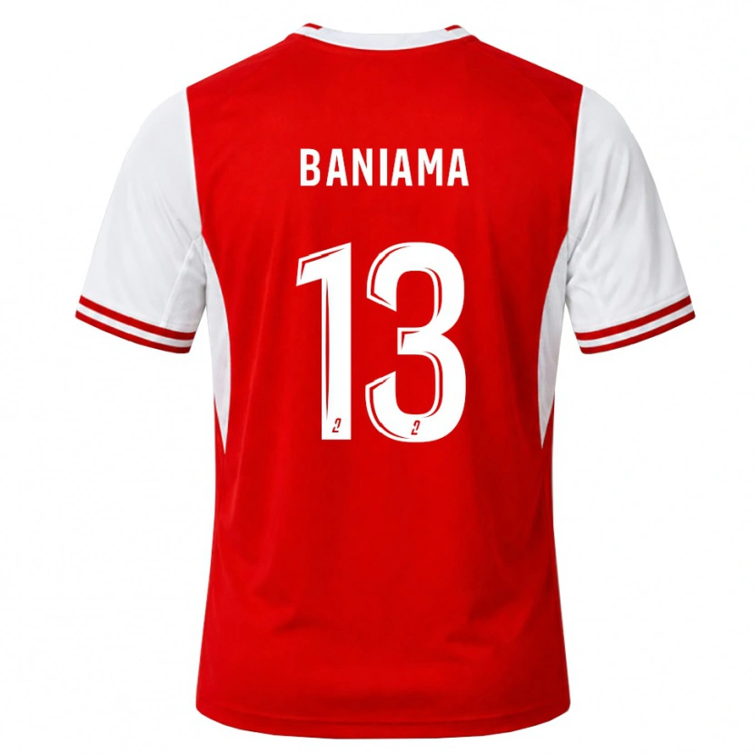 Danxen Kinderen Messie Baniama #13 Rood Wit Thuisshirt Thuistenue 2026/27 T-Shirt