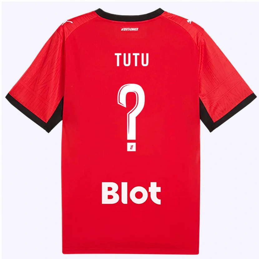 Danxen Kinderen Gabriel Tutu #0 Rood Zwart Wit Thuisshirt Thuistenue 2026/27 T-Shirt