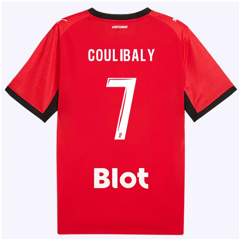 Danxen Kinderen Boukary Coulibaly #7 Rood Zwart Wit Thuisshirt Thuistenue 2026/27 T-Shirt