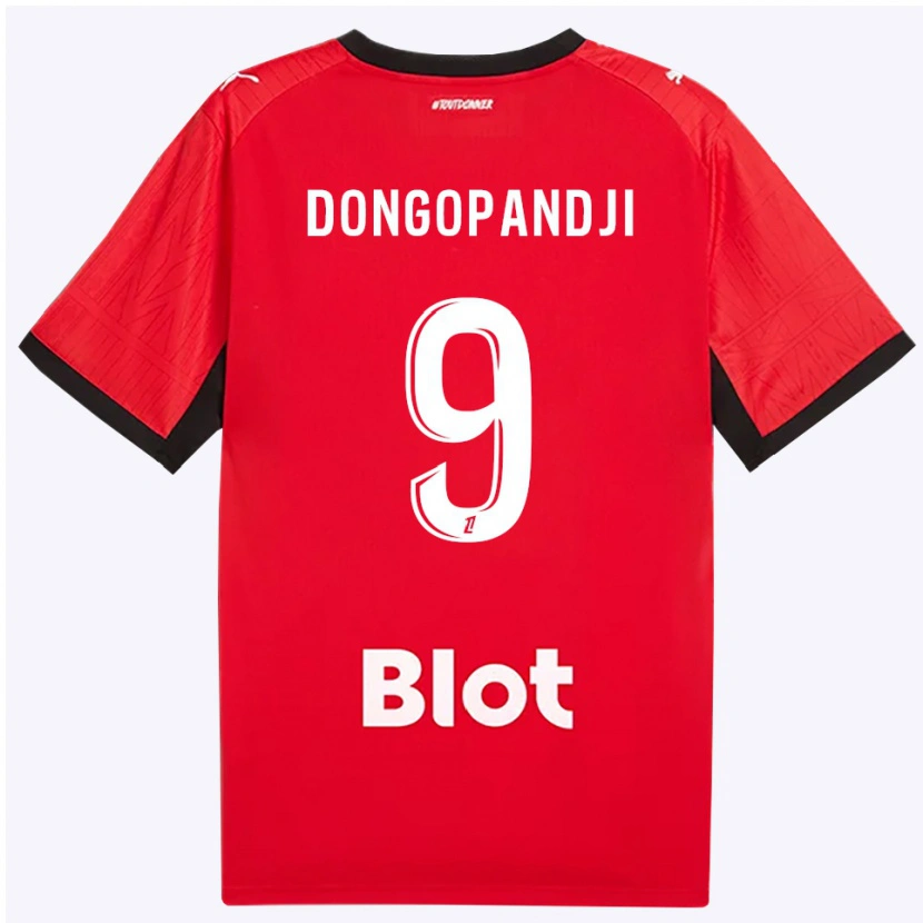 Danxen Kinderen Kelvin Dongopandji #9 Rood Zwart Wit Thuisshirt Thuistenue 2026/27 T-Shirt