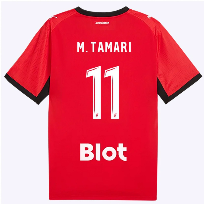 Danxen Kinderen Mousa Al-Tamari #11 Rood Zwart Wit Thuisshirt Thuistenue 2026/27 T-Shirt