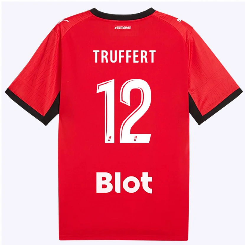 Danxen Kinderen Florian Truffert #12 Rood Zwart Wit Thuisshirt Thuistenue 2026/27 T-Shirt