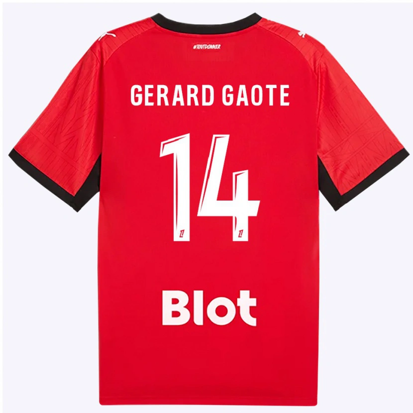 Danxen Kinderen Steven Gaote #14 Rood Zwart Wit Thuisshirt Thuistenue 2026/27 T-Shirt
