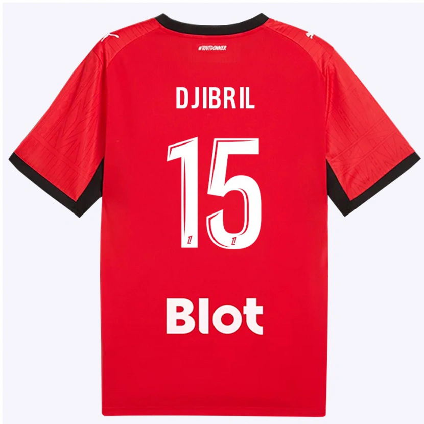Danxen Kinderen Djibril Diallo #15 Rood Zwart Wit Thuisshirt Thuistenue 2026/27 T-Shirt