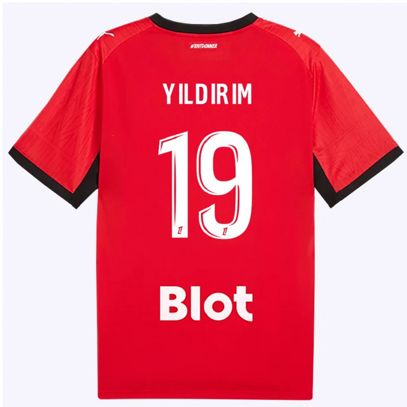 Danxen Kinderen Bertuğ Yıldırım #19 Rood Zwart Wit Thuisshirt Thuistenue 2026/27 T-Shirt