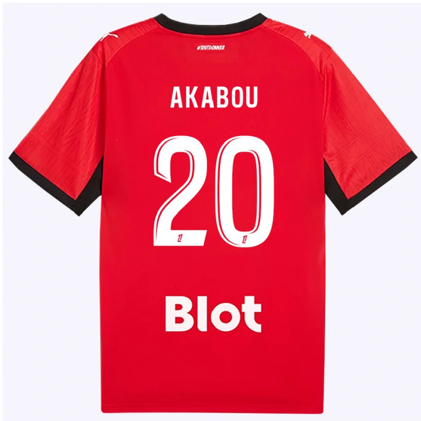 Danxen Kinderen Ayoub Akabou #20 Rood Zwart Wit Thuisshirt Thuistenue 2026/27 T-Shirt