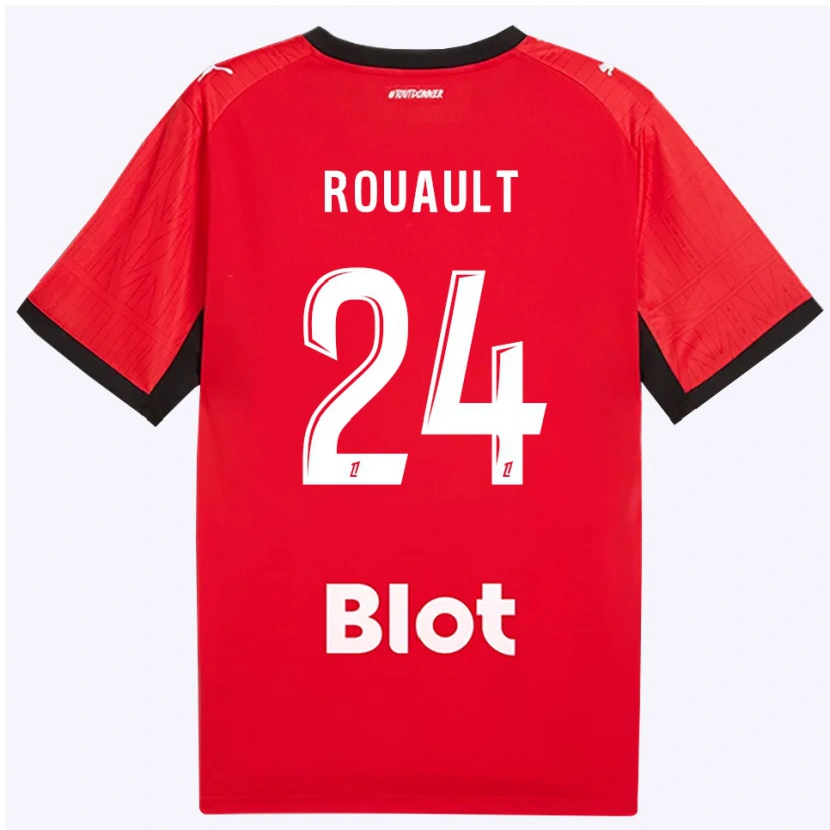 Danxen Kinderen Anthony Rouault #24 Rood Zwart Wit Thuisshirt Thuistenue 2026/27 T-Shirt