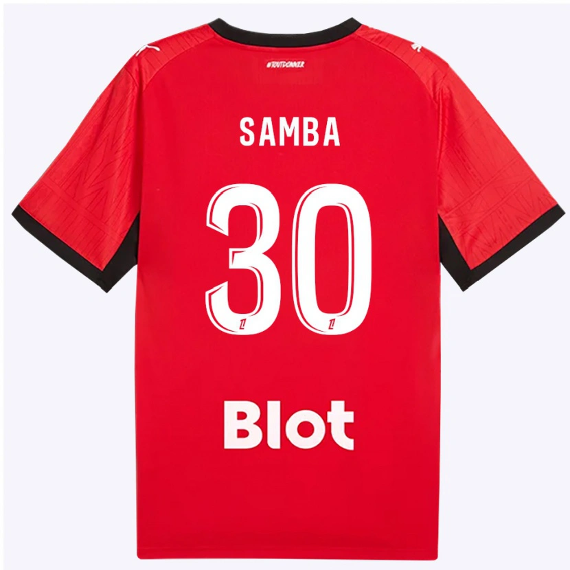Danxen Kinderen Brice Samba #30 Rood Zwart Wit Thuisshirt Thuistenue 2026/27 T-Shirt