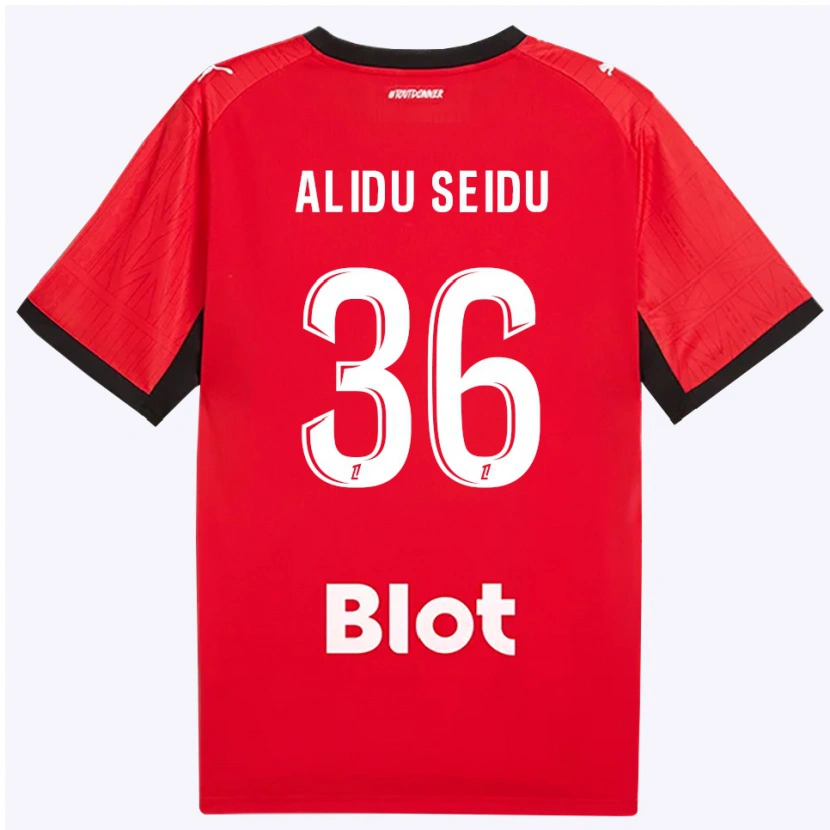 Danxen Kinderen Alidu Seidu #36 Rood Zwart Wit Thuisshirt Thuistenue 2026/27 T-Shirt