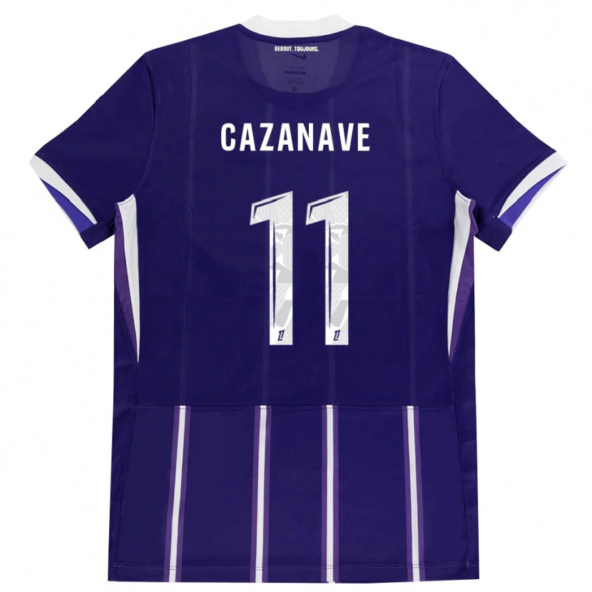 Danxen Kinderen Julie Cazanave #11 Paars Wit Thuisshirt Thuistenue 2026/27 T-Shirt