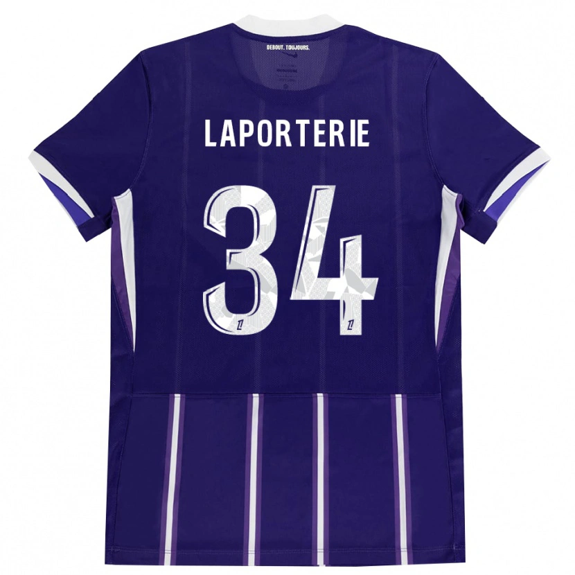Danxen Kinderen Ambre Laporterie #34 Paars Wit Thuisshirt Thuistenue 2026/27 T-Shirt